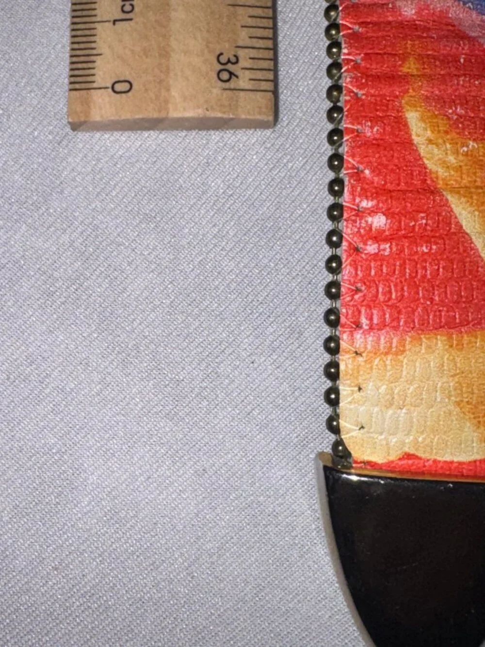 Vintage Rainbow Studded Rhinestone Belt Abstract Brass Buckle